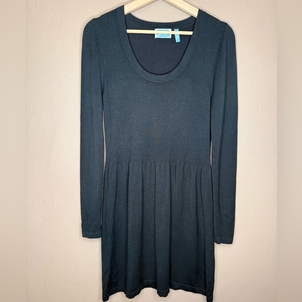 Survival Black Knit Long Sleeve Dress, Empire Waist, Size Large Whimsigoth Boho